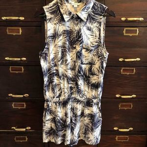 SPLENDID Navy Palm Leaves Romper - S